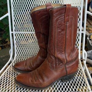Vintage Distressed Sears Brown Leather Western Cowboy Boots Men's